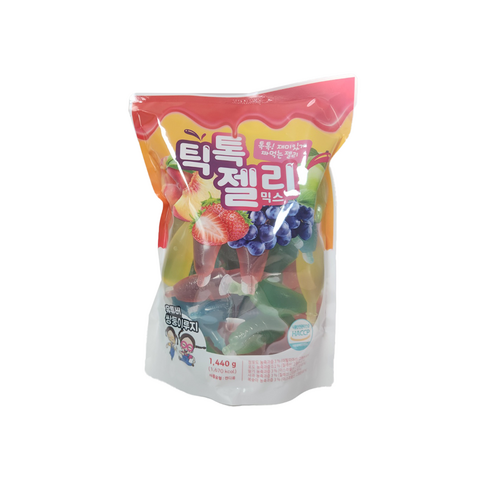 틱톡 젤리 믹스 1440g (4가지 과일맛 딸기맛 + 포도맛 + 사과맛 + 복숭아맛)