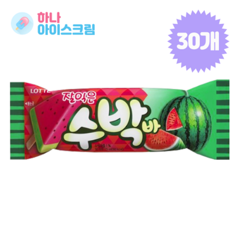 롯데제과 수박바 30개 아이스크림, 75ml