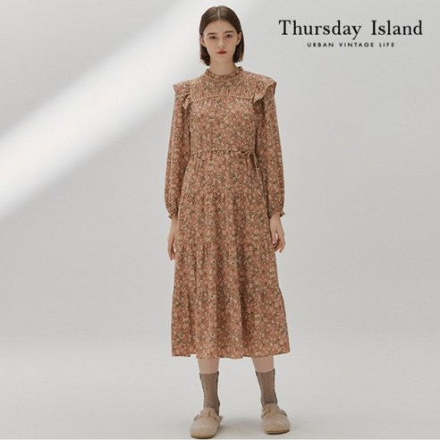 써스데이아일랜드 [Thursday Island] 벨벳 포인트 롱 원피스(T218MOP249W)