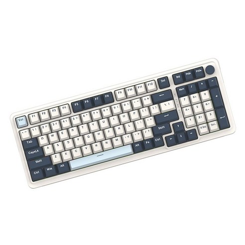 리드래곤 KS99 가스켓 맞춤형 세 가지 모드 RGB 키보드, 화이트 + 블루, 단일상품(드래곤 댄스축), 일반형