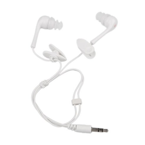 3.5mm 스테레오 사운드 이어폰 방수 수중 스포츠 수영 다이빙 헤드셋 이어 버드 이어폰 헤드폰 MP3 MP4 플레이어, 화이트
