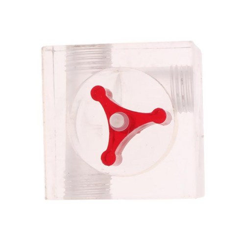 물 냉각 유량계 아크릴 G1/4 나사 식 유량 표시기 3 가지 방법, 40x40x30mm, 레드