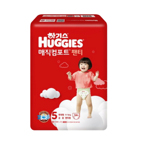 2023 NEW 하기스 공용 매직컴포트 팬티 7단계 4팩, 5단계, 34매