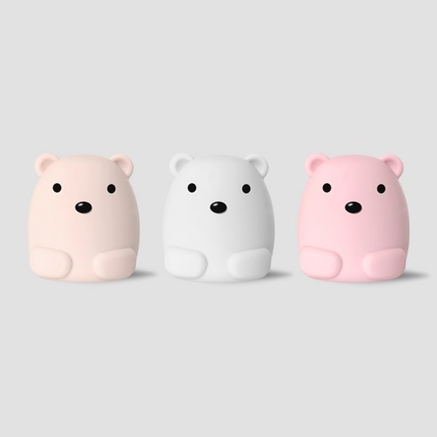모두달라 거꾸로 실리콘 곰 칫솔꽂이, 핑크+블루+베이지 세트, 3p