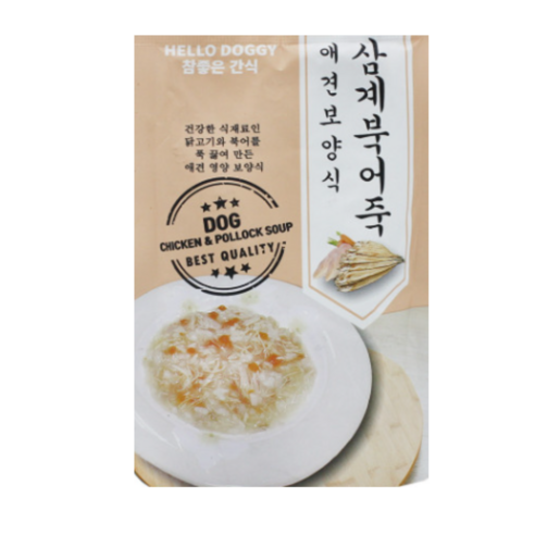 참좋은간식 삼계죽 강아지 간식 80g, 삼계+북어 혼합맛, 20개