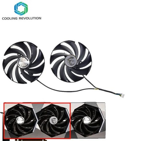 MSI GeForce RTX4070 4070TI 4080 4080Ti 4090 4090Ti 수프림 x용 4 핀 그래픽 카드 팬 PLD10020B12H DC12V 0.65A 95MM, [02] A