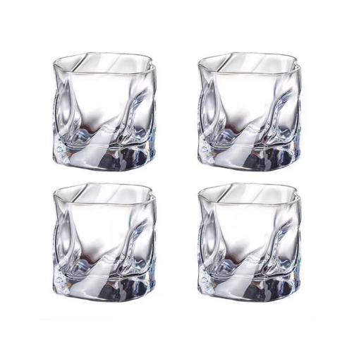 심플한 디자인 감각의 위스키 잔 와인잔 물잔, 4, 투명색
