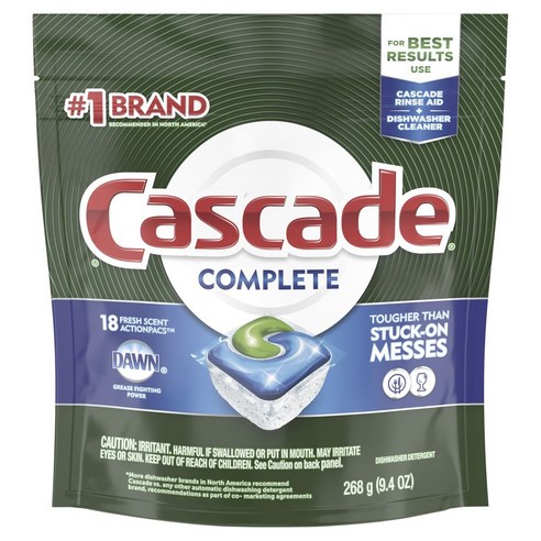 Cascade 컴플리트 액션팩 프레시 식기세척기용세제, 1개, 268g