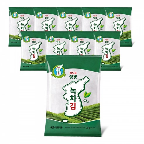 지도표 성경 녹차김, 30g, 10개