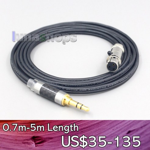 XLR 블랙 99 퓨어 PCOCC 이어폰 케이블 AKG Q701 K702 K271 K240 K141 헤드폰 LN007124 4.4mm, 03 3.5mm 4 pole_03 1.6m