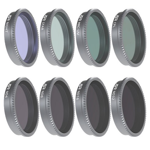 렌즈 필터 키트 UV CPL ND4 ND8 ND16 ND32 STAR Insta360 GO 2 1 세트에 적합, 2.8x3.1x0.6 인치, 검정, 광학 유리 알루미늄 합금