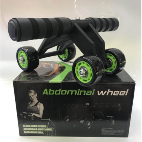 네 바퀴 ab 슬라이드 조용한 복근 운동 기구 남성 여성 뱃살 운동 기구, green