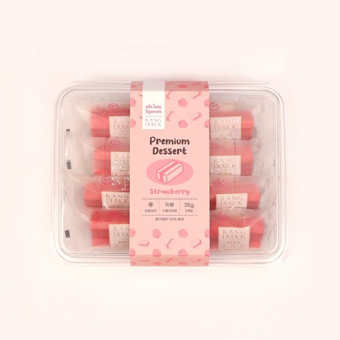 오마이스푼 랑떡 딸기맛 35g x 8개입 온가족 디저트 떡카스테라
