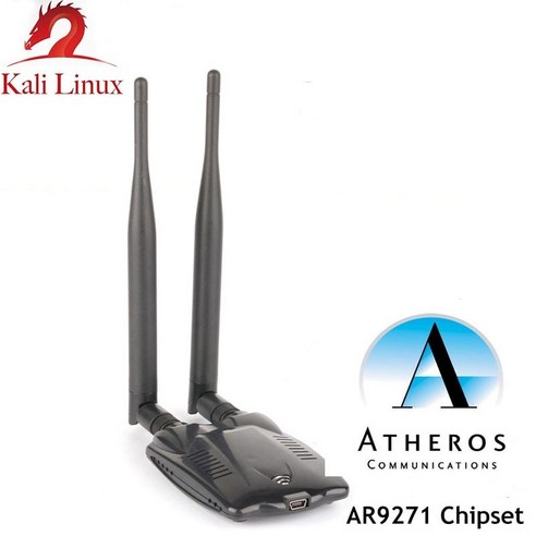 외장안테나 지그비 atheros ar9271 칩셋 150mbps 무선 usb wifi 어댑터 802.11n 네트워크 카드(windows810kali linux용 안테나 2개, 아르9271