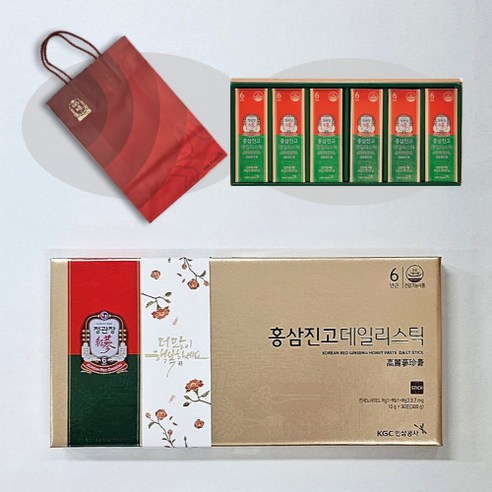정관장 홍삼진고 데일리스틱 홍삼정 30스틱 감사 메세지 선물 정품 쇼핑백 세트, 1개