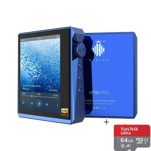 Hidizs AP80 프로 MP3 블루투스 뮤직 플레이어 터치스크린 HiFi 휴대용 FLAC LDAC USB DSD 64 64/128 FM, 09 보라색 하이파이로즈rs250