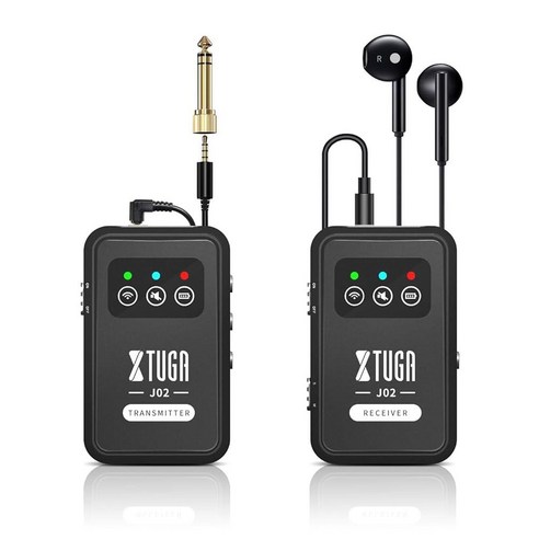 Xtuga 394415 XTUGA 2.4G 스테레오/모노 무선 인이어 모니터 시스템 이어폰 포함 스튜디오 밴드 리허설용 자동 페어링 전문 IEM 스테레오, 1개