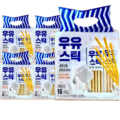 밀크 스틱 과자, 256g, 5개