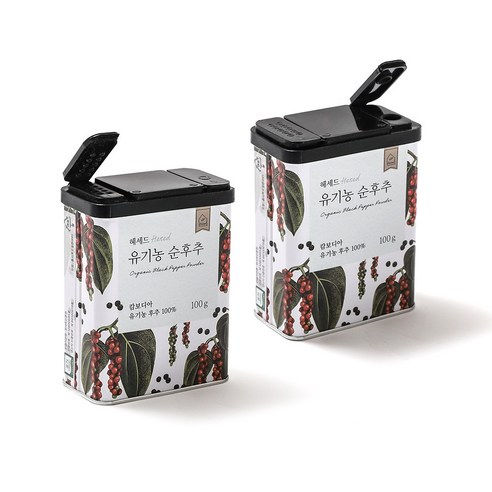순후추 유기농 흑 후추 가루, 헤세드 유기농 순후추 100g, 2개, 100g