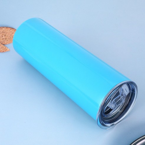 Poptven 주전자 304 단일 층 스테인리스 스포츠 주전자 자전거 타고 야외 주전자, 600ml/20 0z, B511 블루