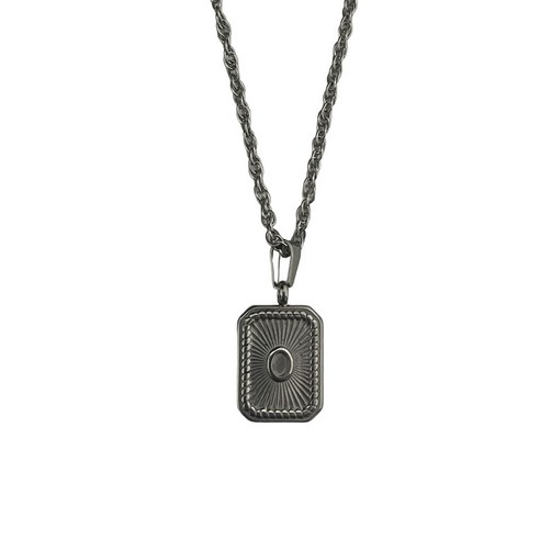 [루크문] 모던 쿼드랫 써지컬스틸 체인 목걸이 / MODERN QUADRAT CHAIN NECKLACE