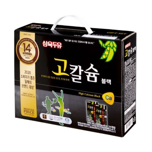 삼육두유 고칼슘 블랙 24입 X 2개(케이스 포장) (190ml x 48개입), 48개, 190ml