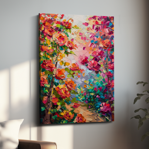 아트앤코 돈 들어오는 장미 캔버스 그림 75x50cm 풍수지리 인테리어 대형 액자, AT3151 장미 페탈 피루엣