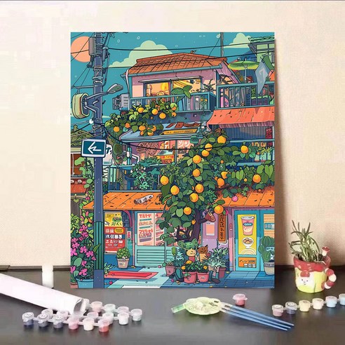 피포페인팅 DIY 명화그리기 유화 그림 그리기 아크릴화 30*40cm, 24타입, 1개