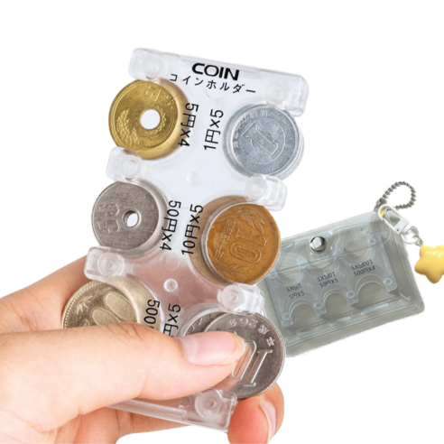 오필스타일 일본 엔화 동전 지갑 + 투명케이스 세트