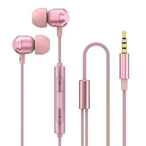 DFMEI 유선 헤드폰 고품질 헤비베이스 K 노래 라운드 헤드 타입 C는 Vivo Huawei Xiaomi Oppo OnePlus에 적합합니다., 핑크 [3.5mm 라운드 플러그 버전]