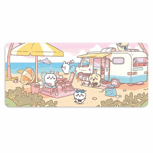 먼작귀 치이카와 우사기 하치와레 모몽가 데스크 매트 책상 테이블 패드 마우스 키보드 장패드, 1000x500x3mm, 1개, 1