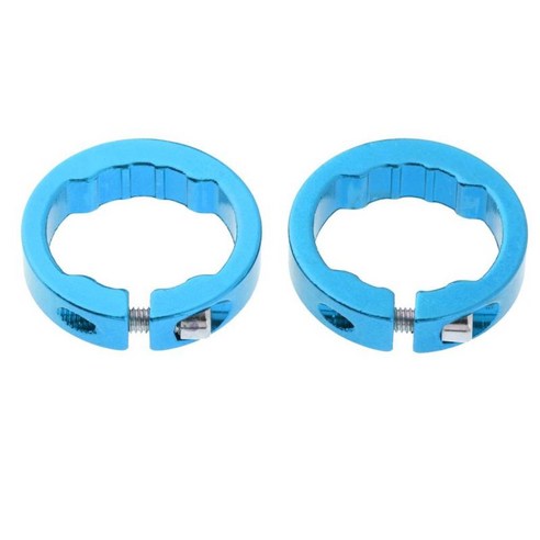 2x 합금 핸들 바 그립 잠금 장치 엔드 패스너 링 엔드 플러그, 블루 8mm, 설명