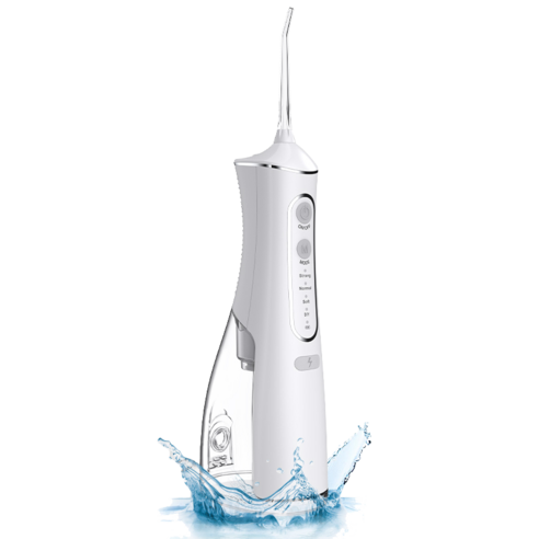 ANYOU 특허디자인 구강세정기 KC 인증 300ML 대용량 구강관리 물치실 + 5개 노즐팁, 화이트, KC 인증-L8