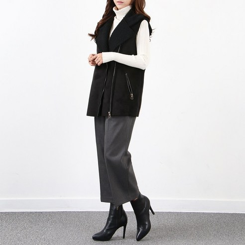 엠아이유 핏예쁜 도톰한 모던밴딩와이드팬츠, 겨울바지, 오피스룩 정장바지