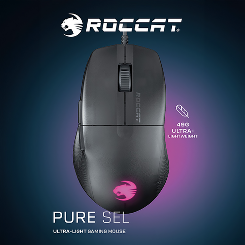 ROCCAT Pure SEL 게이밍 유선 마우스, 블랙, ROC-11-464-05 / 블랙