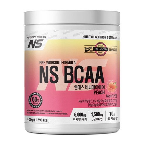 NS BCAA 아미노산 보충제 복숭아맛 400g, 1개