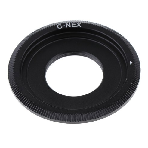 YSSHOP 소니 NEX 미러리스 카메라 APS-C 용 C 마운트 렌즈 어댑터 변환기 링, 설명, 블랙, 금속