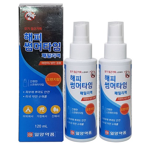 해피썸머타임 모기기피제 패밀리액120ml, 120ml, 2개