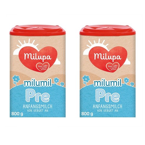 Milupa PRE 분유 800g 2팩 만0세 이상 스타팅 밀크 Starting milk Pre Milumil from birth 800 g