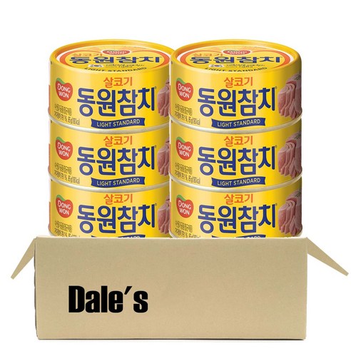 데일즈기획 동원 살코기 라이트스탠다드 참치, 85g, 6개