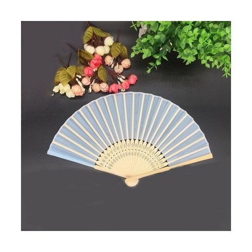 전통부채 맞춤형 인쇄 각인 결혼식 축하 실크 팬 이름 천 핸드 결혼 선물 20/40 개/로트, 20pcs, Light blue