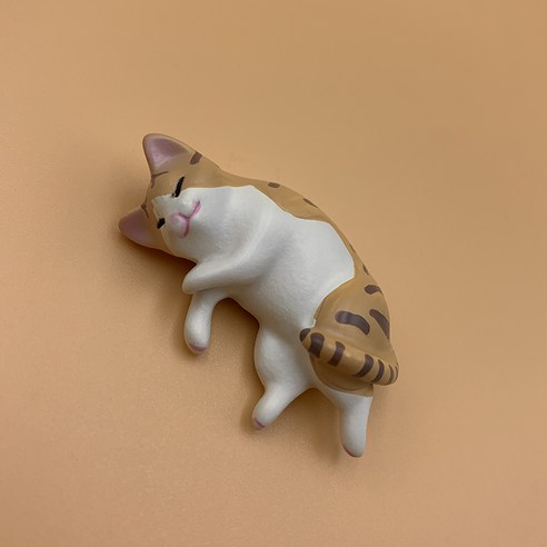 귀여운 스테레오 고양이 냉장고 자석 자석 동물 만화 게으른 고양이 스타 홈 냉장고 문 장식, C28 노란색 줄무늬 고양이, 작은