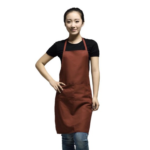 [XIG] 클래식 디자인 63x70cm 폴리에스터 작업용 앞치마 주방 앞치마 포켓 커플 앞치마 블랙 색상, coffee color 5