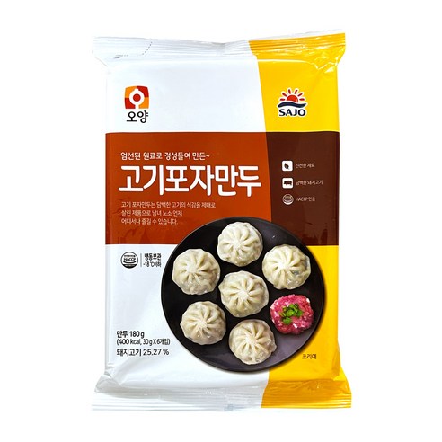 사조오양 고기 포자만두 180g, 고기포자만두180g 찐빵만두
