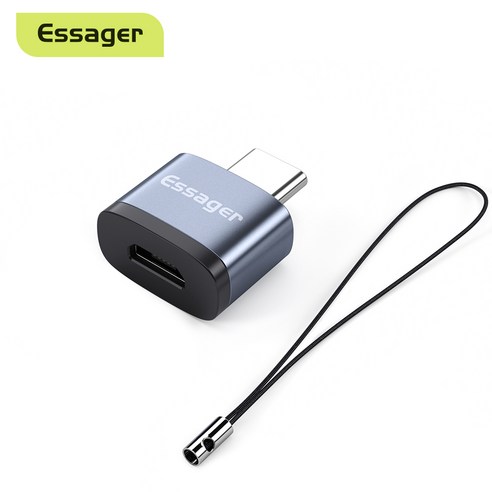 Essager A타입 5핀 to C타입 변환 젠더 스트랩 보함, 2개, 그레이