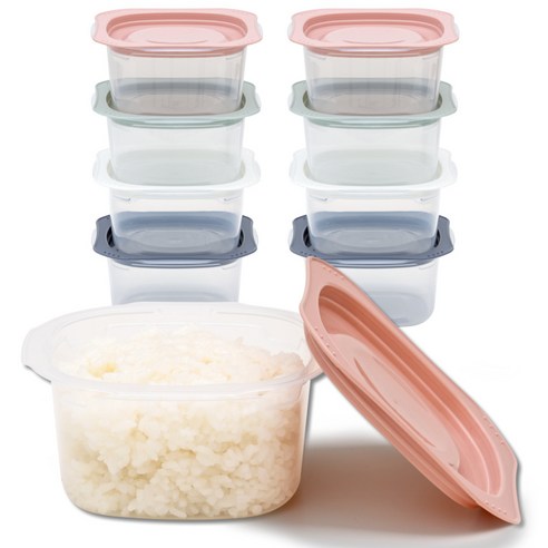 싱글만랩 전자렌지용 국산 냉동밥보관용기, 300ml x 8개, 1세트