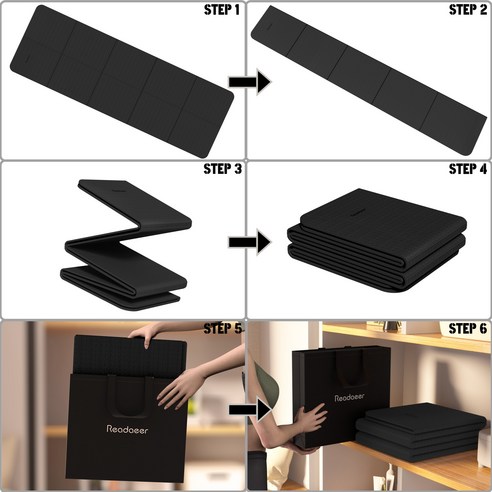 편안하고 안정적인 요가 연습을 위한 Readaeer 10단 접이식 요가매트
