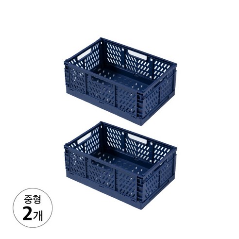 풀템 접이식 다용도 정리함 폴딩박스, 네이비, 2개