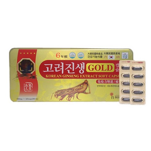 6년근 고려진생골드캡슐 120캡슐 인삼캡슐, 1개, 830mg