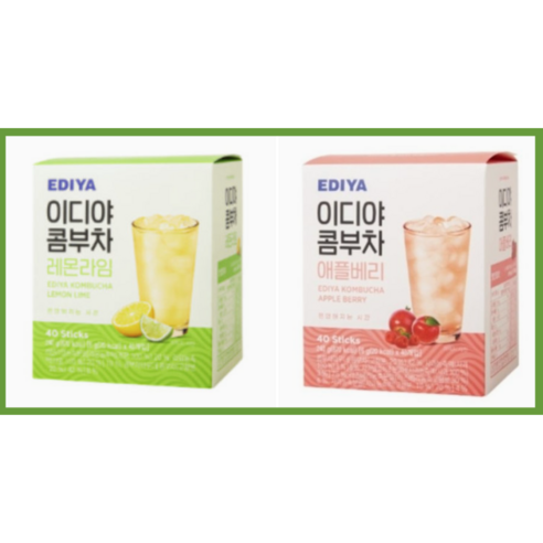 이디야 콤부차 레몬라임 40T + 애플베리 40T (보틀없음), 240g, 1세트 - 티/전통차 | 쿠팡